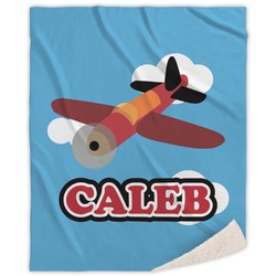 Airplane Sherpa Throw Blanket - 60"x80" (Personalized)