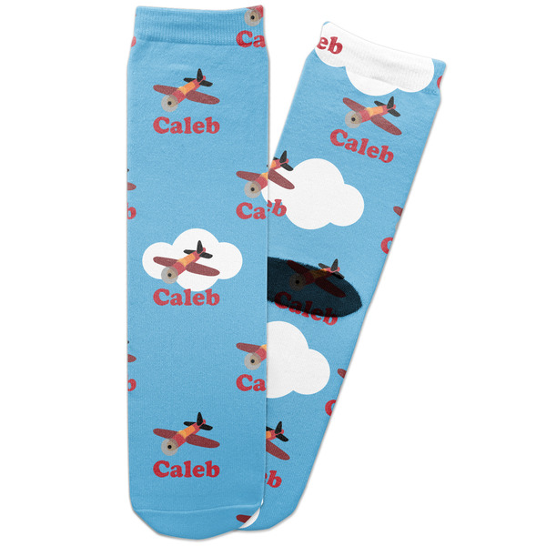 Custom Airplane Adult Crew Socks (Personalized)