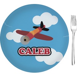 Airplane 8" Glass Appetizer / Dessert Plates - Single or Set (Personalized)