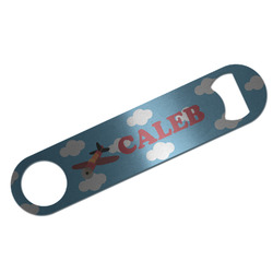Airplane Bar Bottle Opener - Silver w/ Name or Text