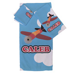 Airplane Bath Towel Set - 3 Pcs (Personalized)