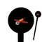 Airplane Black Plastic 6" Food Pick - Round - Closeup