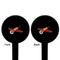 Airplane Black Plastic 6" Food Pick - Round - Double Sided - Front & Back