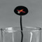 Airplane Black Plastic 7" Stir Stick - Oval - Main