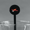 Airplane Black Plastic 7" Stir Stick - Round - Main