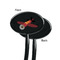 Airplane Black Plastic 7" Stir Stick - Single Sided - Oval - Front & Back