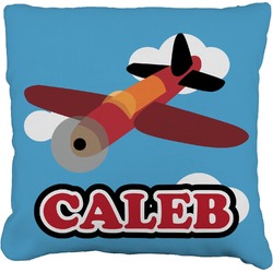 Airplane Faux-Linen Throw Pillow 16" (Personalized)