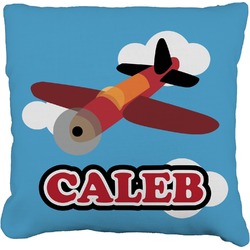 Airplane Faux-Linen Throw Pillow 20" (Personalized)