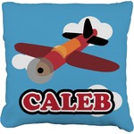 Airplane Faux-Linen Throw Pillow 26" (Personalized)