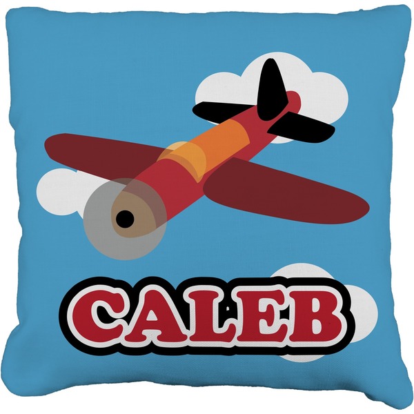 Custom Airplane Faux-Linen Throw Pillow 26" (Personalized)