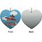 Airplane Ceramic Flat Ornament - Heart Front & Back (APPROVAL)