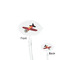 Airplane Clear Plastic 7" Stir Stick - Oval - Front & Back