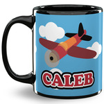 Airplane 11 Oz Coffee Mug - Black (Personalized)