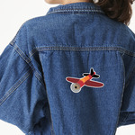 Airplane Twill Iron On Patch - Custom Shape - X-Large - Set of 4