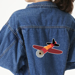 Airplane Twill Iron On Patch - Custom Shape - 2XL - Set of 4