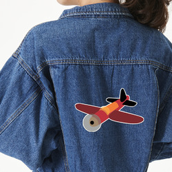 Airplane Twill Iron On Patch - Custom Shape - 2XL - Set of 4