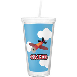 Airplane Double Wall Tumbler with Straw (Personalized)