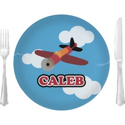 Airplane Glass Lunch / Dinner Plate 10" (Personalized)