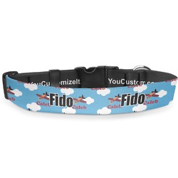 Airplane Deluxe Dog Collar - Medium (11.5" to 17.5") (Personalized)
