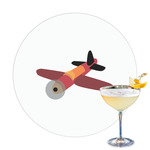 Airplane Printed Drink Topper - 3.25"