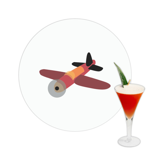 Custom Airplane Printed Drink Topper -  2.5"