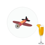 Airplane Printed Drink Topper - 2.15"