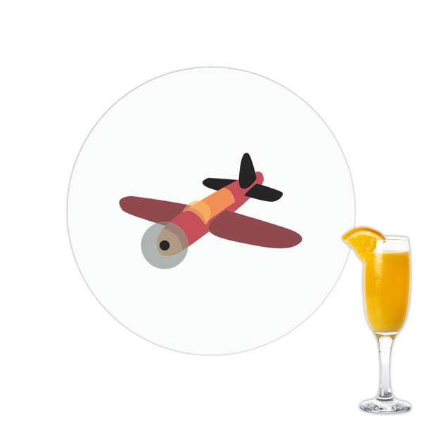 Custom Airplane Printed Drink Topper - 2.15"