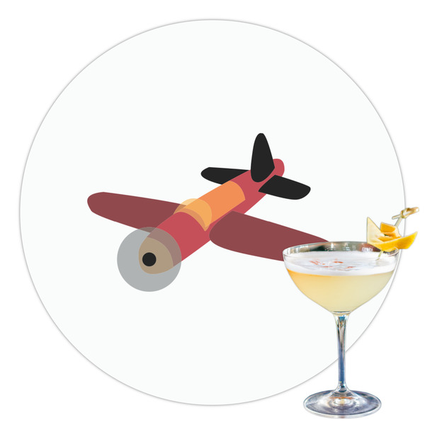 Custom Airplane Printed Drink Topper - 3.5"