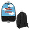 Airplane Large Backpack - Black - Front & Back View