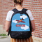 Airplane Large Backpack - Black - On Back