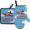 Airplane Neoprene Oven Mitt and Pot Holder Set