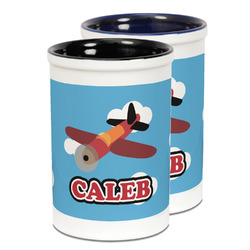 Airplane Ceramic Pencil Holder - Large