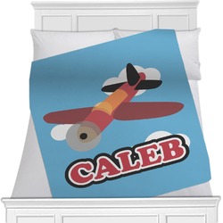 Airplane Minky Blanket - Twin / Full - 80"x60" - Double Sided (Personalized)