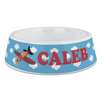 Airplane Plastic Dog Bowl - Large (Personalized)