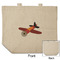 Airplane Reusable Cotton Grocery Bag - Front & Back View