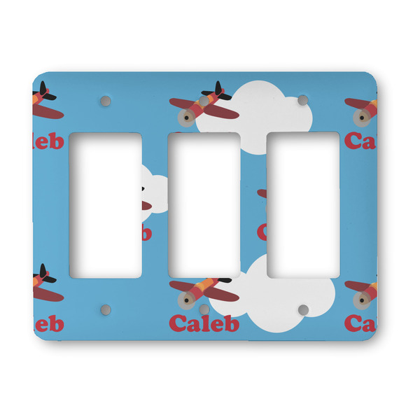 Custom Airplane Rocker Style Light Switch Cover - Three Switch (Personalized)