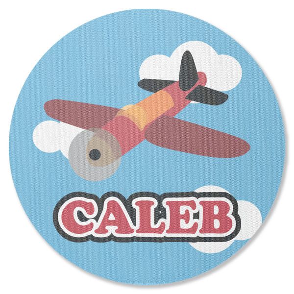 Custom Airplane Round Rubber Backed Coaster (Personalized)