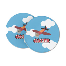 Airplane Sandstone Car Coasters - Set of 2 (Personalized)