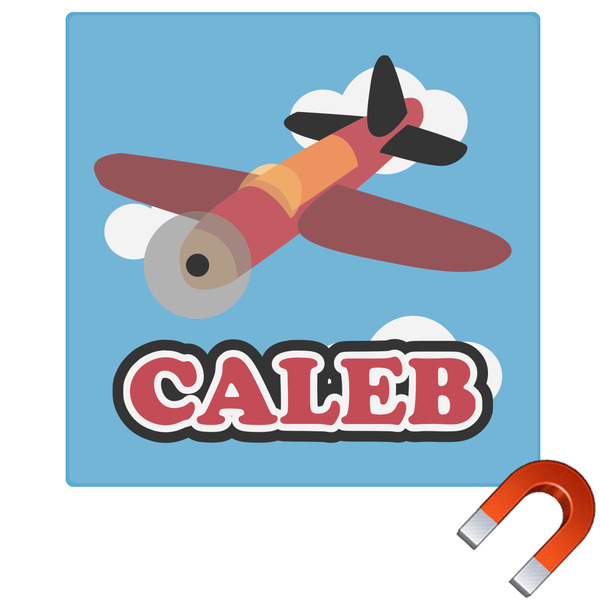 Custom Airplane Square Car Magnet - 6" (Personalized)