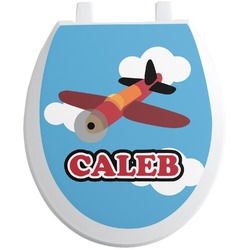 Airplane Toilet Seat Decal - Round (Personalized)
