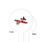 Airplane White Plastic 4" Food Pick - Round - Single Sided - Front & Back