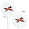 Airplane White Plastic 5.5" Stir Stick - Double Sided - Round - Front & Back
