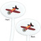 Airplane White Plastic 7" Stir Stick - Double Sided - Oval - Front & Back