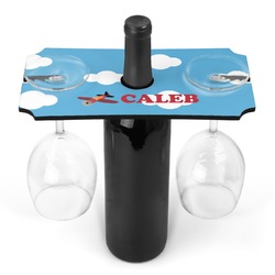 Airplane Wine Bottle & Glass Holder (Personalized)