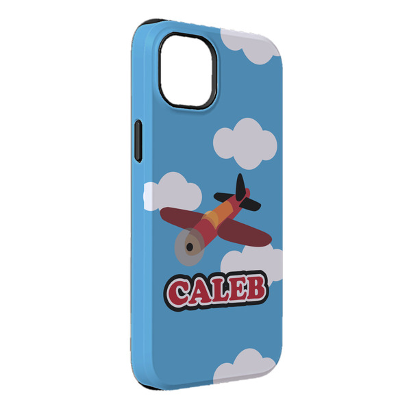 Custom Airplane iPhone Case - Rubber Lined - iPhone 14 Plus (Personalized)