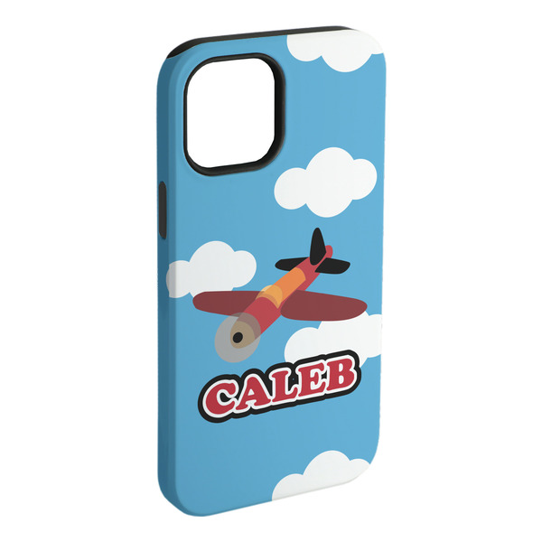 Custom Airplane iPhone Case - Rubber Lined - iPhone 15 Plus (Personalized)