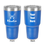 Butterflies 30 oz Stainless Steel Tumbler - Royal Blue - Double-Sided (Personalized)