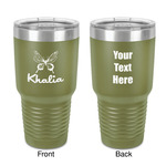 Butterflies 30 oz Stainless Steel Tumbler - Olive - Double-Sided (Personalized)