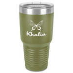 Butterflies 30 oz Stainless Steel Tumbler - Olive - Single-Sided (Personalized)