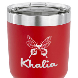 Butterflies 30 oz Stainless Steel Tumbler - Red - Double Sided (Personalized)